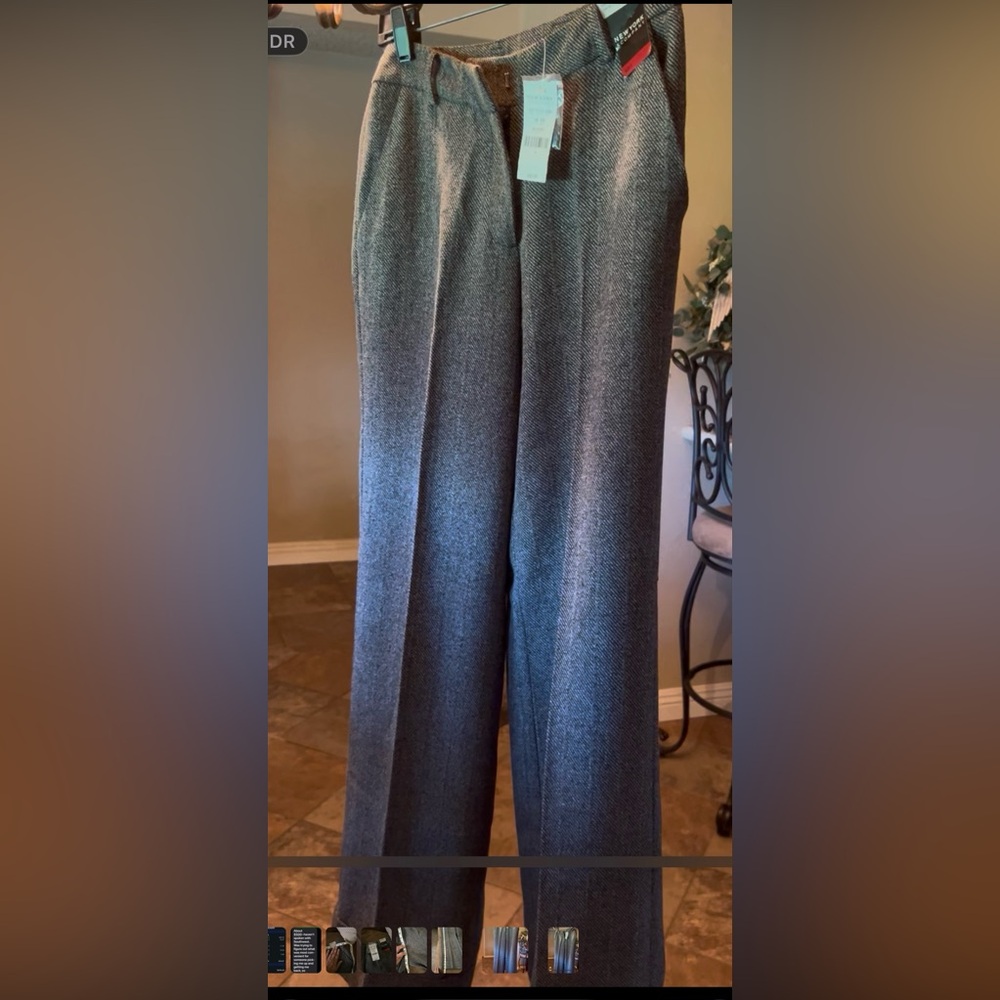 New York & Company Black and Gray CityCrepe Cuffed Trousers NWT